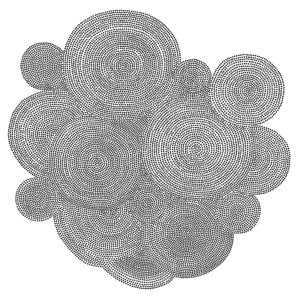 Рисуем абстрактную спираль точек. Круглая круговая мозаика, нуа — стоковый вектор