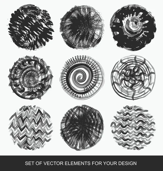 Kézzel rajzolt firka alakzatokra, grunge, vector design elem beállítása — Stock Vector