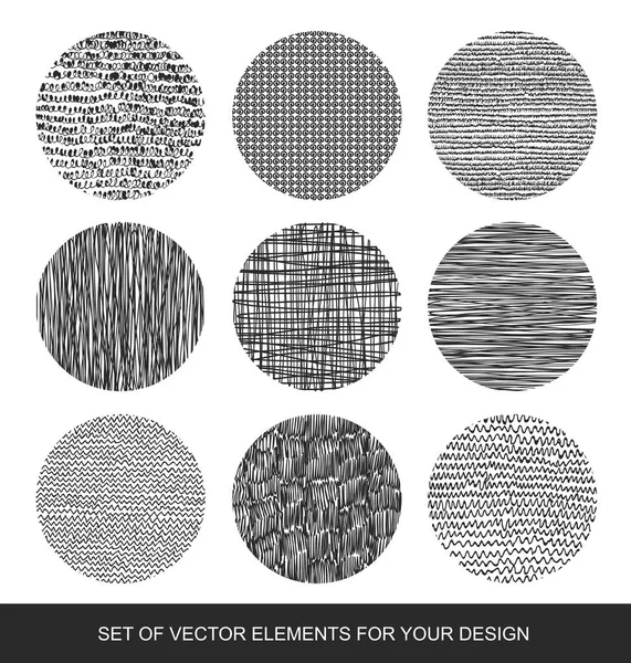 Samling av texturer, borstar, grafik och designelement. Hand- — Stock vektor