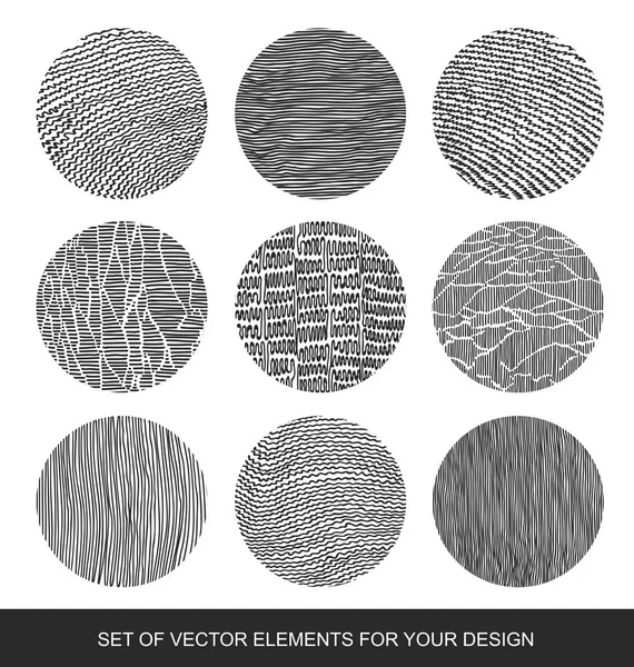 Coleção de texturas, pincéis, gráficos, elemento de design. Mão - — Vetor de Stock