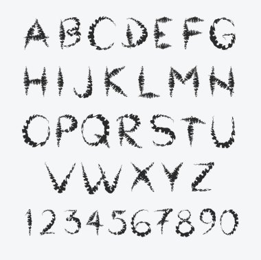 Yazı tipi kalem vintage el çekilmiş alfabe tebeşir ile ch üzerinde çizim