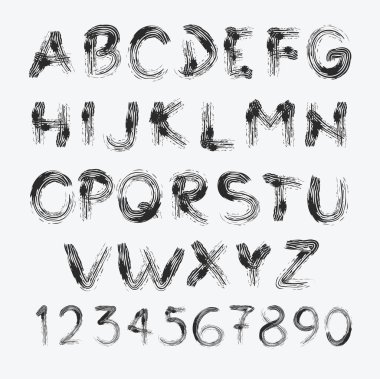 Blackboard koleksiyonu alfabesine vuruş tebeşir boyalı. Grun