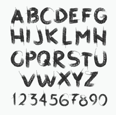 Yazı tipi kalem vintage el çekilmiş alfabe tebeşir ile ch üzerinde çizim