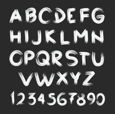 Yazı tipi kalem vintage el çekilmiş alfabe tebeşir ile ch üzerinde çizim