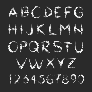 Yazı tipi kalem vintage el çekilmiş alfabe tebeşir ile ch üzerinde çizim