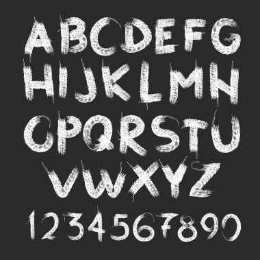 Yazı tipi kalem vintage el çekilmiş alfabe tebeşir ile ch üzerinde çizim