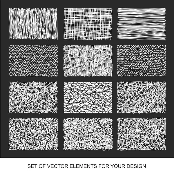 Samling av texturer, borstar, grafik och designelement. Hand- — Stock vektor