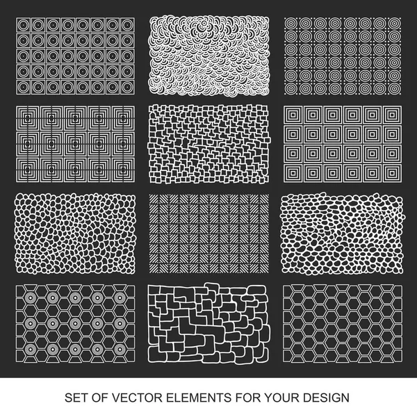 Collection of textures, pattern, brushes, Geometric graphics, de — Stock Vector