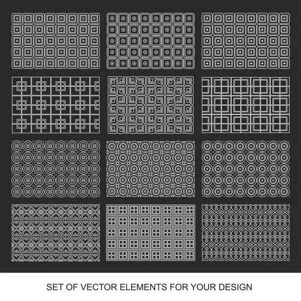 Gyűjteménye a textúrák, minta, ecsetek, geometriai grafika, de — Stock Vector