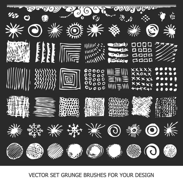 Geschilderde grunge strepen set. Zwarte etiketten, verf textuur. Borstel s — Stockvector