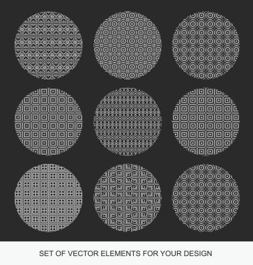 Vektör soyut geometrik grunge set. C ile simgeler koleksiyonu
