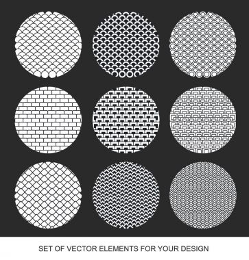 Vektör soyut geometrik grunge set. C ile simgeler koleksiyonu