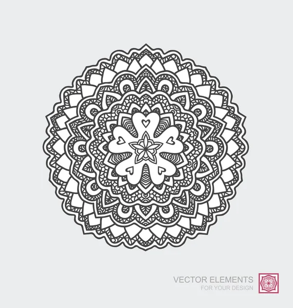 Ornamento abstrato floral de forma redonda. Mandala, elemento gráfico — Vetor de Stock