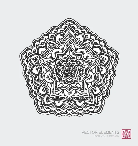 Ornamento abstrato floral de forma redonda. Mandala, elemento gráfico — Vetor de Stock