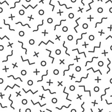 Kaotik Zigzag, dalga, daire, artı, renk örnekleri memphis se çapraz