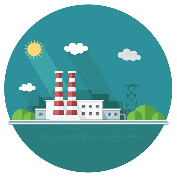 Industry manufactory building. Factories producing oil and gas, — Stock Vector