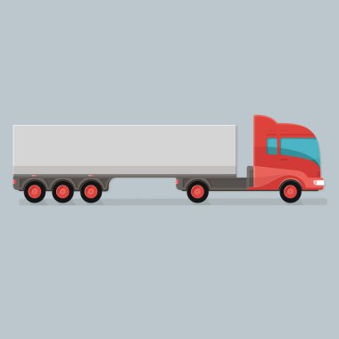 Modern kargo kamyon römork izole vektör şablonu düzenlemek kolay