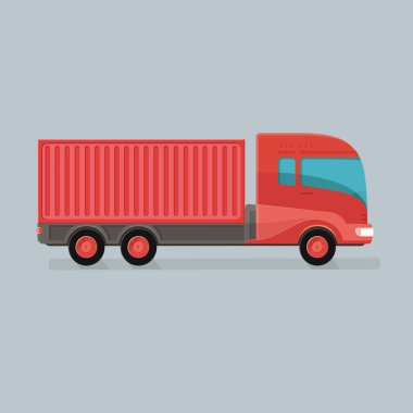 Modern kargo kamyon römork izole vektör şablonu düzenlemek kolay