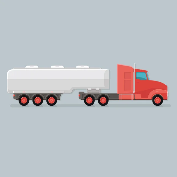 Moderne petite cargo red fuel tanker truck trailer leicht zu bearbeiten v — Stockvektor