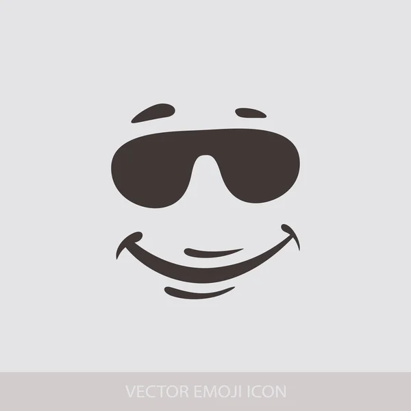 Graphic Emoticon, Emoji, Visage dans les lunettes. Icônes souriantes. Isolé — Image vectorielle