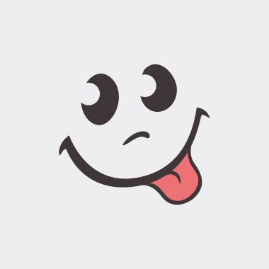 Grafik güçlü duygu. Emoji topluluğu. Simgeler gülümse. İzole vec