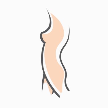 Sexy fitness figure of a girl. Intimate hygiene, vector lady poses. Lovely elastic ass bikini zone. Drawn graphics for design, background  