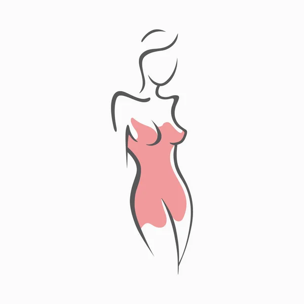 Sexy Fitness-Figur eines Mädchens im Abendkleid. intime sexy Dame, Modell in einer Pose. schönen elastischen Arsch Bikini-Zone. gezeichnete Grafiken für Design, Hintergrund — Stockvektor
