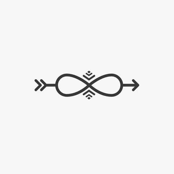 Symbole graphique de l'infini avec une flèche. Illustration vectorielle d'un indicateur de temps. Logo pour le design — Image vectorielle