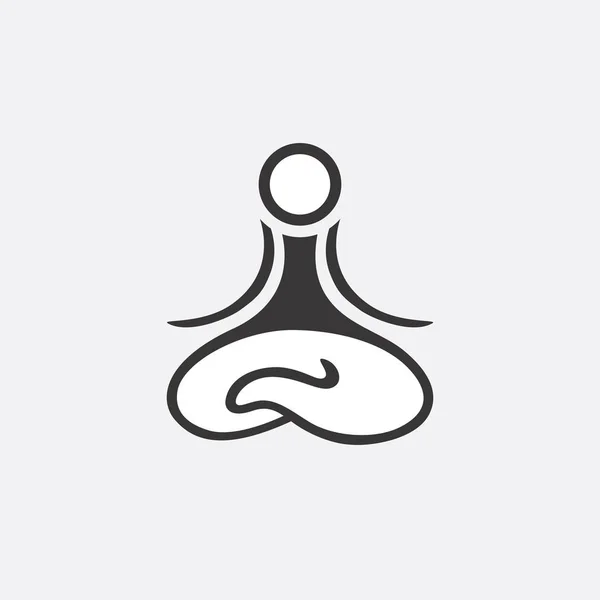 Yoga-Logo abstrakte Design-Vektor-Vorlage linearen Stil. Health Spa Meditation Harmoniekonzept. Mann in Lotus-Pose Ikone, illustratio — Stockvektor