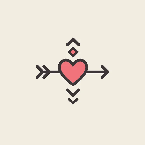 Декоративні значок для день Святого Валентина. Графічний елемент романтичний серця і стріли. Логотип love Векторна ілюстрація — стоковий вектор