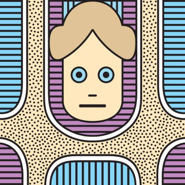 Vektör soyut doku tasarım, parlak poster, afiş. Festival arka planda Neo Memphis tarzı renkli dekoratif duvar kağıdı illustratio