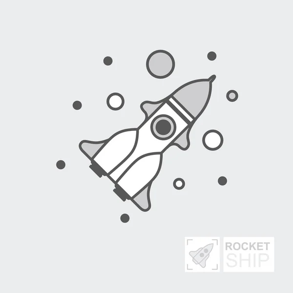 Start Up Business Outline Line Vector Icon Rocket startup. Spaceship for design. Infographic Template. Flat illustration — Stock Vector