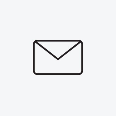 Simge grafik zarf. Web tasarımı için siyah ve beyaz piktogram. Düz vektör çizimler, logo