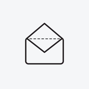 Simge grafik zarf. Web tasarımı için siyah ve beyaz piktogram. Düz vektör çizimler, logo