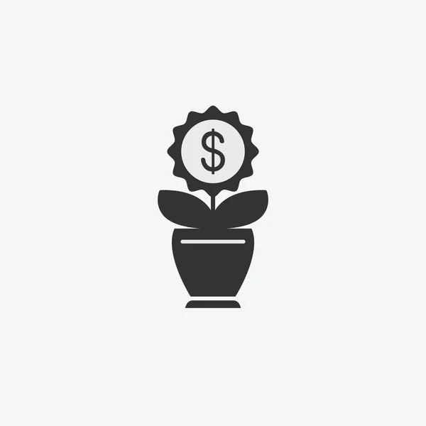 Flor de dinheiro, árvore isolada web plana ícone móvel. Ilustração gráfica vetorial. Logotipo, logótipo —  Vetores de Stock