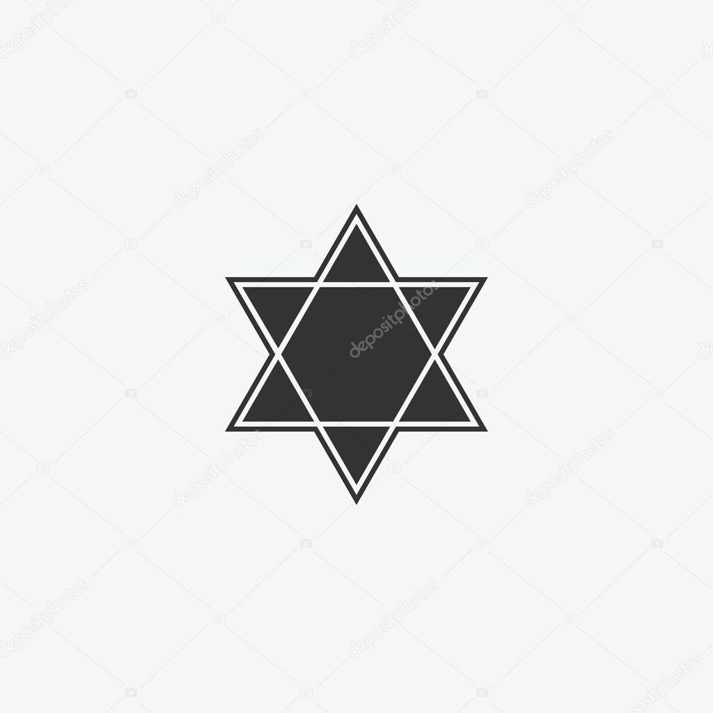 Star isolated flat web mobile icon. Vector abstract geometric, graphic illustration. Logotype logo