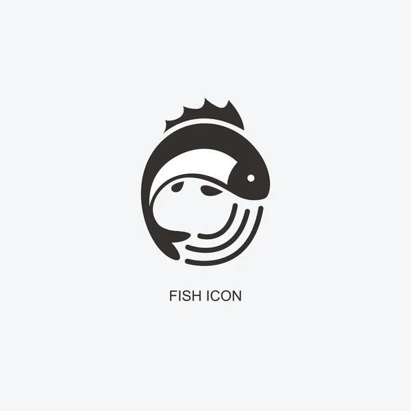 Fisch-Logo-Vorlage für Design. Symbol des Fischrestaurants. Illustration des grafischen flachen Stils — Stockvektor