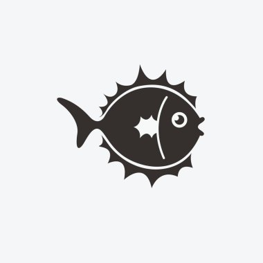 Balık logo tasarım şablonu. Deniz ürünleri Restoran simgesi