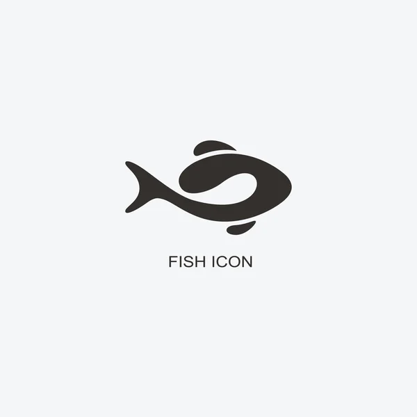 Modelo de logotipo de peixe para design. Ícone do restaurante de frutos do mar. Illus. — Vetor de Stock