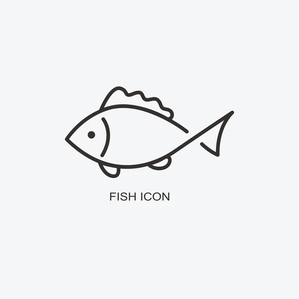 Plantilla de logotipo de pescado para diseño. Icono del restaurante de mariscos. Illus. — Vector de stock