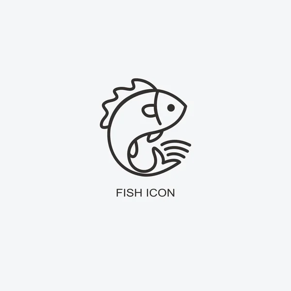 Ryby logo szablonu projektu. Ikona seafood Restaurant. Iluś — Wektor stockowy