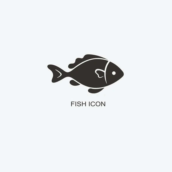 Modelo de logotipo de peixe para design. Ícone do restaurante de frutos do mar. Illus. —  Vetores de Stock