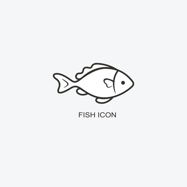 Modelo de logotipo de peixe para design. Ícone do restaurante de frutos do mar. Illus. — Vetor de Stock