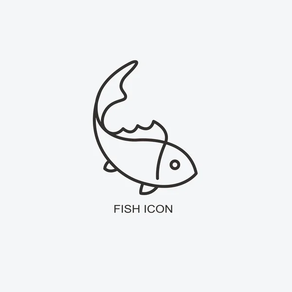 Fish logo template for design. Icon of seafood restaurant — Stock Vector