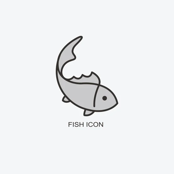 Modelo de logotipo de peixe para design. Ícone do restaurante de frutos do mar — Vetor de Stock