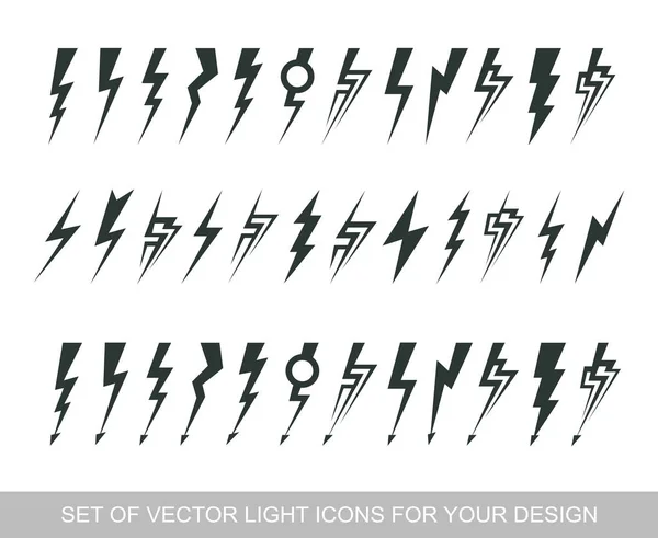 Rayo, elemento de diseño de vectores de energía eléctrica. Concepto de símbolo de energía y electricidad de trueno. Señal de luz. Plantilla de emblema de vector Flash. Logotipo de velocidad rápida de potencia, logotipo — Archivo Imágenes Vectoriales