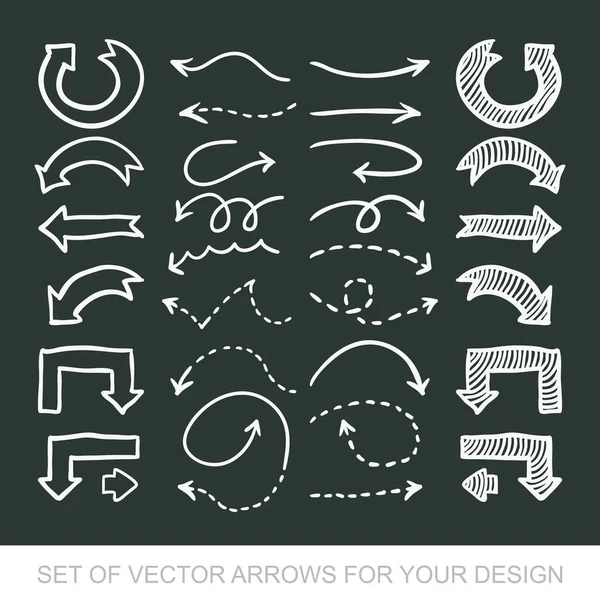 Különböző fekete nyíl ikonok, vektor készlet. Absztrakt elemek — Stock Vector