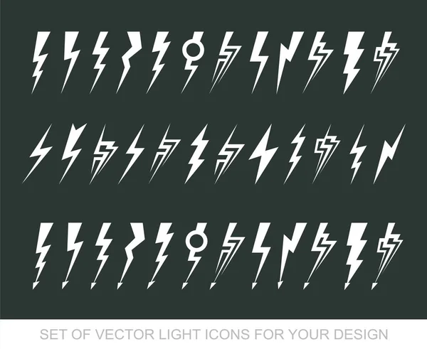 Rayo, elemento de diseño de vectores de energía eléctrica. Concepto de símbolo de energía y electricidad de trueno. Señal de luz. Plantilla de emblema de vector Flash. Logotipo de velocidad rápida de potencia, logotipo — Archivo Imágenes Vectoriales