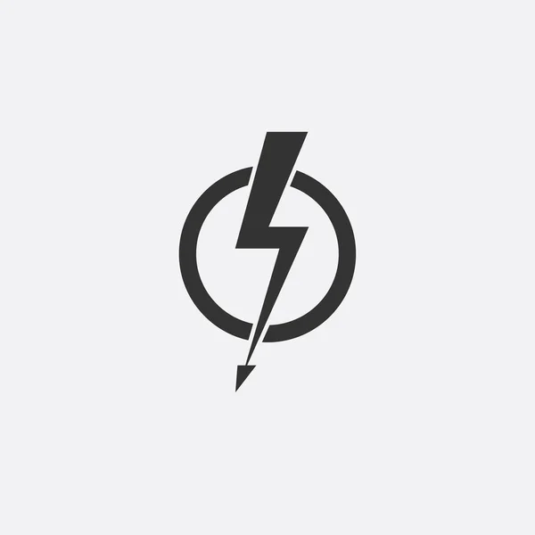 Blitz, elektrische Energie Vektor Icon Design-Element. Energie und Donner Stromsymbolkonzept. Blitz-Schild im Kreis. Flash Vektor Emblem Vorlage. Power Hochgeschwindigkeits-Logo, Logo — Stockvektor