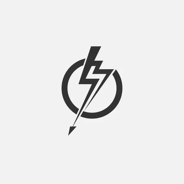 Blitz, elektrische Energie Vektor Icon Design-Element. Energie und Donner Stromsymbolkonzept. Blitz-Schild im Kreis. Flash Vektor Emblem Vorlage. Power Hochgeschwindigkeits-Logo, Logo — Stockvektor